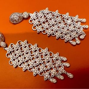 Crystal chandeliers earrings. Wedding jewelry or gala.